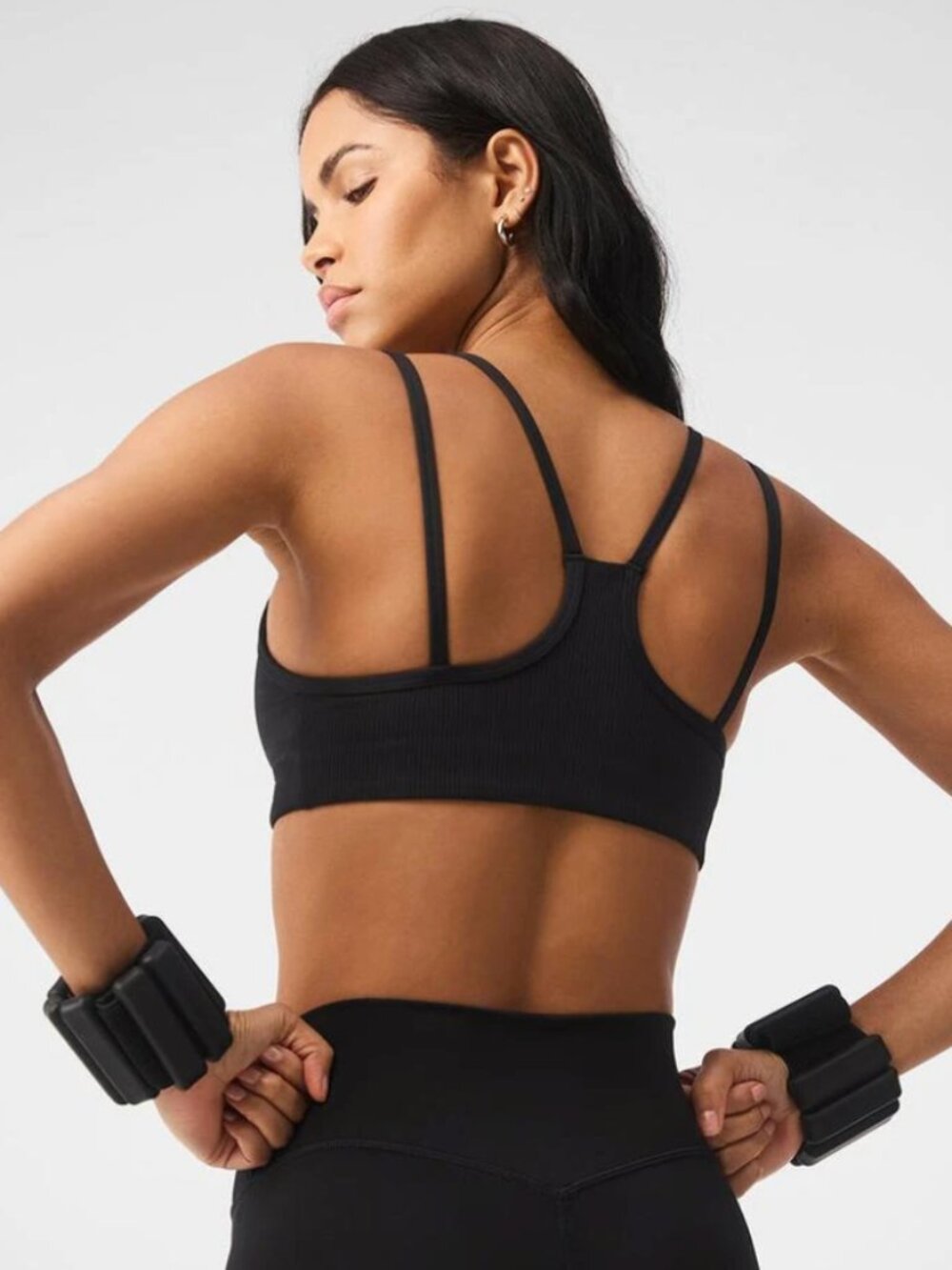 Alo Yoga - Airlift Ribbed Jump Start V-Neck Bra Small - Picture 2 of 7